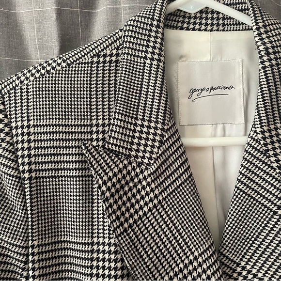 Vintage 80s Guess Georges Marciano Houndstooth Shoulder Pads Blazer (As Is) - Picture 4 of 9
